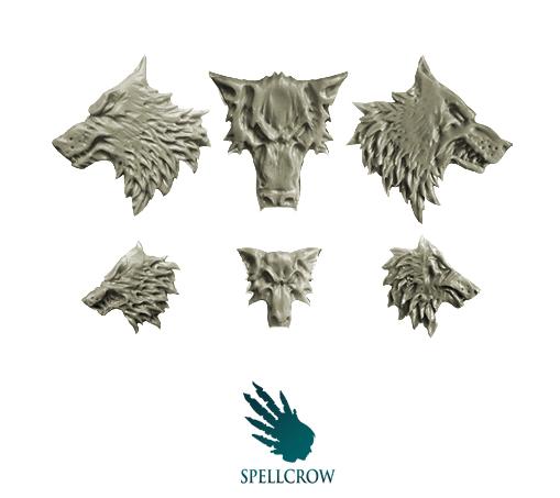 Spellcrow Conversion Bits: Space Knights Wolves Heads Icons 