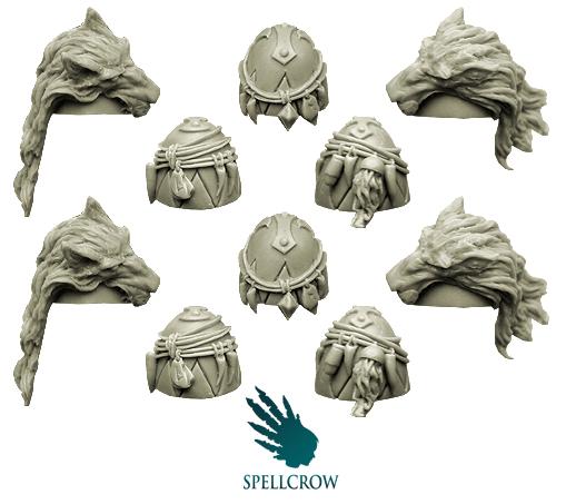 Spellcrow Conversion Bits: Space Knights Wolves Shoulder Pads 