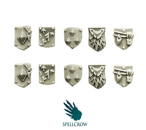 Spellcrow Conversion Bits: Space Knights Wolves Small Shields (Heavy Armour) 