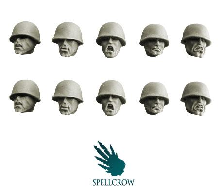 Spellcrow Miniatures: Guards Heads in M1 Helmets 