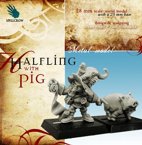 Spellcrow Miniatures: Halfling with Pig 