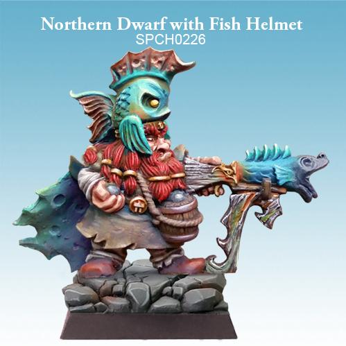 Spellcrow Miniatures: Northern Dwarf with Fish Helmet 