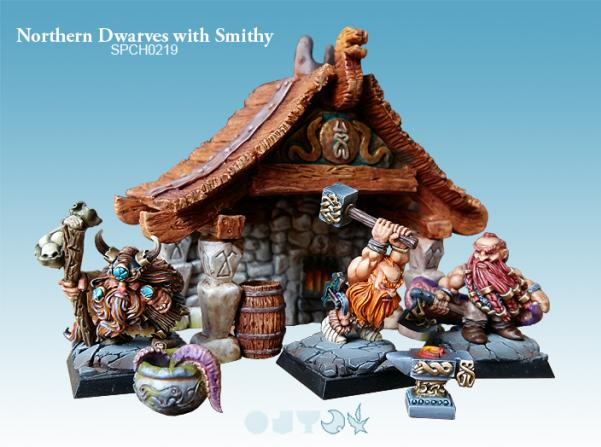 Spellcrow Miniatures: Northern Dwarf with Smithy 