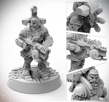 Starfinder Masterclass Miniatures: Dwarf Soldier 