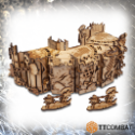 TT Combat: Sci-fi Orc Terrain - Corner Orc Walls 