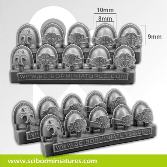 Templar Small Shoulder Pads Scibor Miniatures 10 