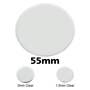Transparent Bases: Round 55mm (1.5mm Thick): 50 Pack - GMB710hc-50