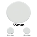 Transparent Bases: Round 55mm (1.5mm Thick): 50 Pack 