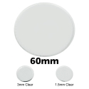 Transparent Bases: Round 60mm (1.5mm Thick): 100 Pack 