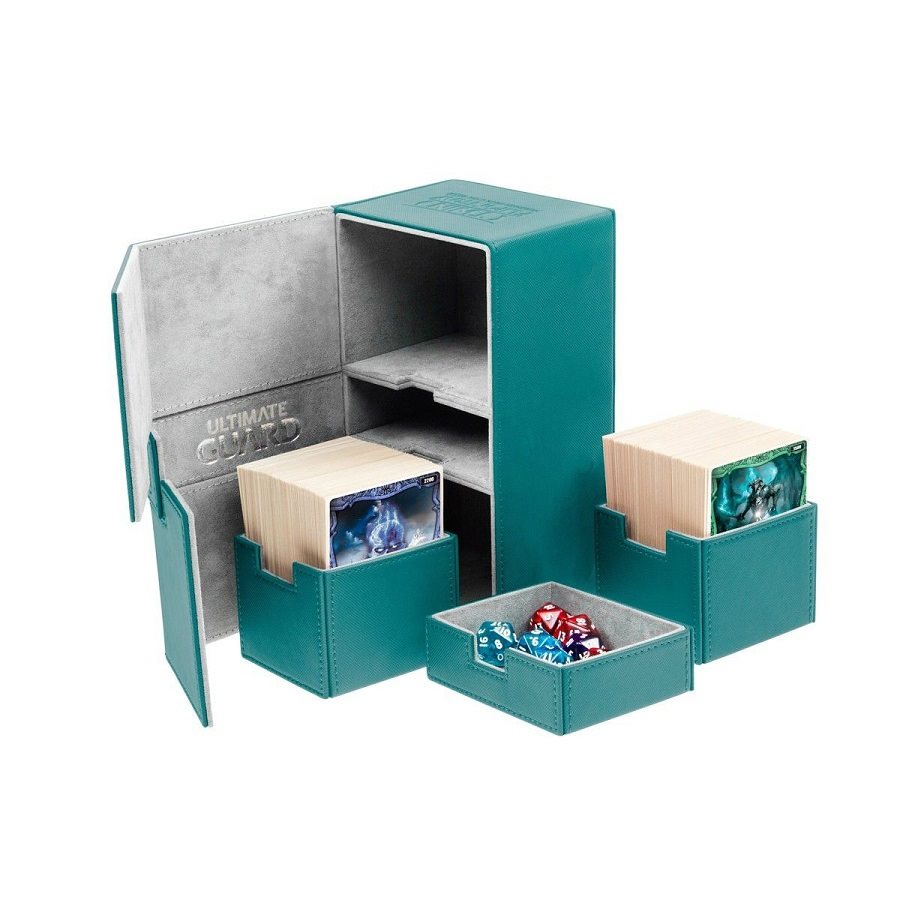 Ultimate Guard UGD011239 Boîte à cartes Twin Flip`n`Tray 160+ XenoSkin Monocolor Bleu pétrole Ultimate Guard UGD011239 Boîte à cartes Twin Flip`n`Tray 160+ XenoSkin Monocolor Bleu pétrole