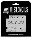 Vallejo Hobby Stencils: DIGITAL NUMBERS 