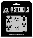Vallejo Hobby Stencils: RADIOACTIVITY SIGNS 