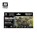 Vallejo Model Color Set: 70222: WWIII British Armour and Infantry Painting 