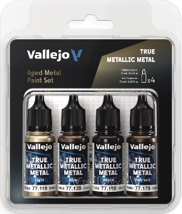 Vallejo True Metallic Metal: AGED METAL PAINT SET