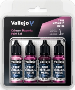 Vallejo True Metallic Metal: CRIMSON MAGENTA PAINT SET