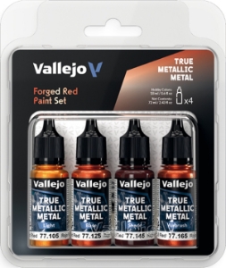 Vallejo True Metallic Metal: FORGED RED PAINT SET