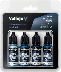 Vallejo True Metallic Metal: ULTRAMARINE BLUE PAINT SET