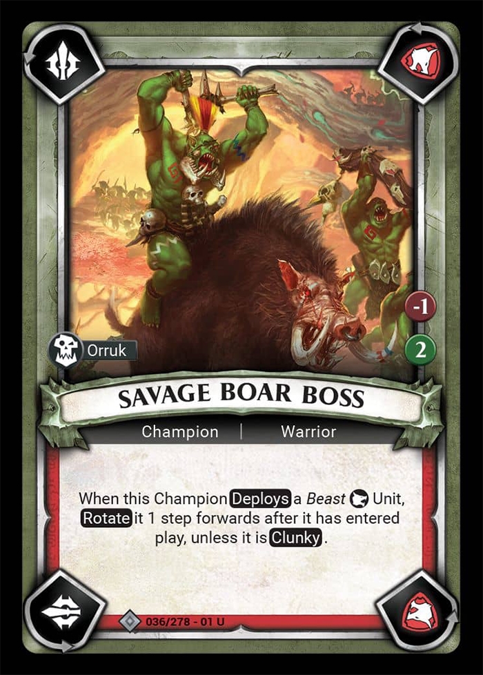 Warhammer Age of Sigmar Champions: 036- Savage Boar Boss [FOIL] 
