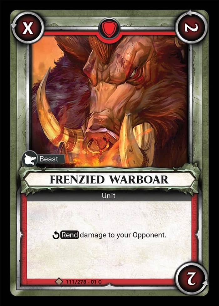 Warhammer Age of Sigmar Champions: 111- Frenzied Warboar [FOIL] 