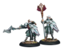 Warmachine: Retribution Of Scyrah (35029): Houseguard Halberdier Officer and Standard Bearer 
