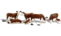 Woodland Scenics O-Scale: Hereford Cows 