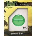 Wyrd Accessories: Green Translucent Bases: 40mm (x5) 