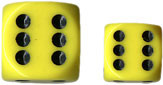 Chessex (25602): D6: 16mm: Opaque: Yellow/Black 