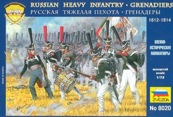 Zvezda Historical 1/72 Scale: Russian Heavy Infantry Grenadiers 1812-1814 