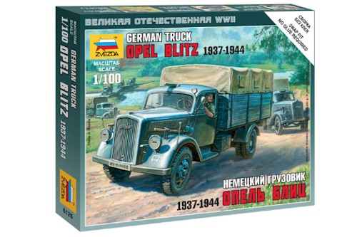Zvezda Military 1/100 Scale: Snap Kit: German 3t Truck 