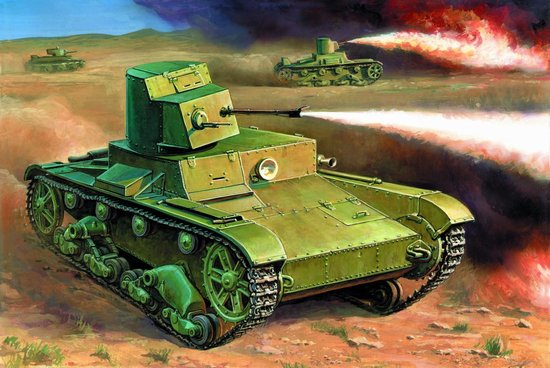 Zvezda Military 1/100 Scale: Snap Kit: T-26 Flamethrower Tank 