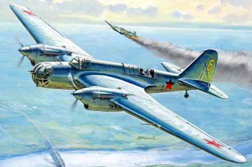 Zvezda Military 1/200: Snap Kit: Soviet Bomber SB-2 