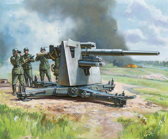 Zvezda Military 1/72 Scale: Snap Kit: German 88 mm Flak 36/37 