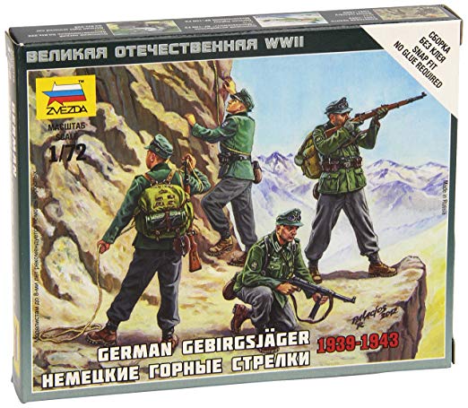 Zvezda Military 1/72 Scale: Snap Kit: German Gebirgsjager 