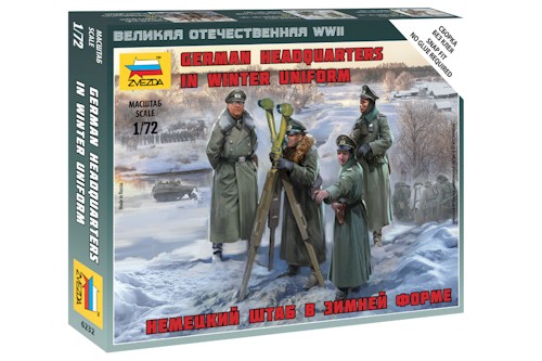 Zvezda Military 1/72 Scale: Snap Kit: German HQ Winter 