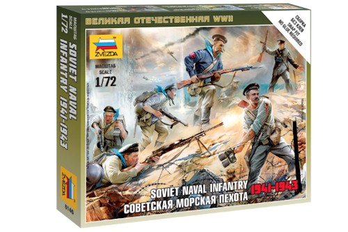 Zvezda Military 1/72 Scale: Snap Kit: Soviet Naval Infantry 