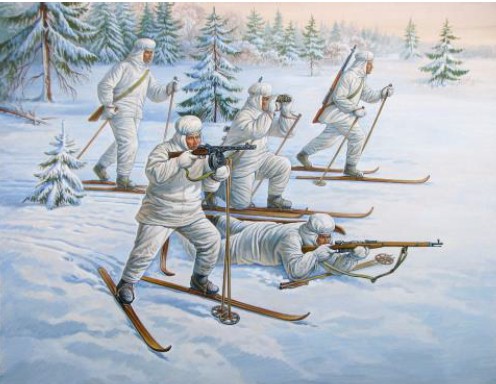 Zvezda Military 1/72 Scale: Snap Kit: Soviet Skiers 