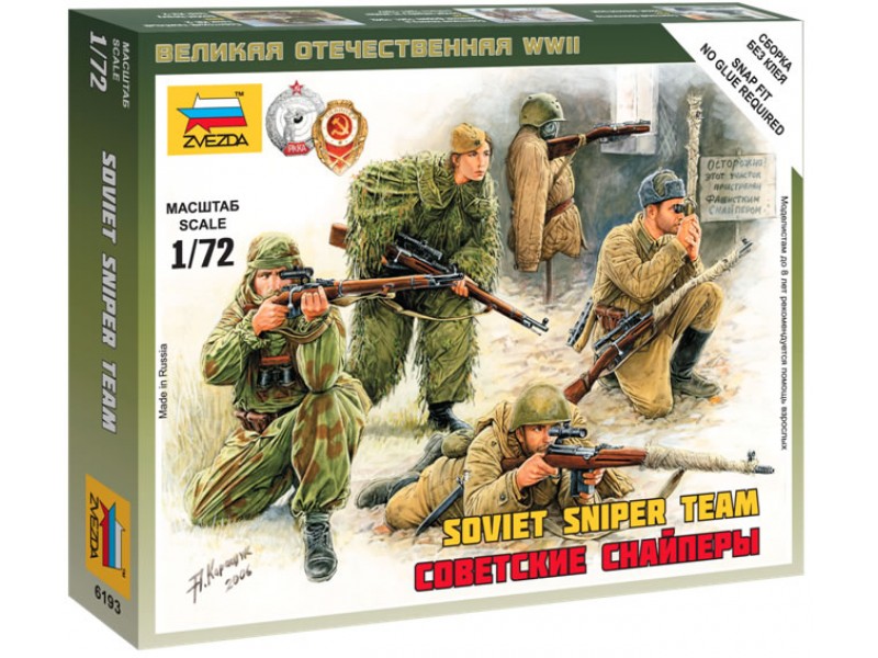 Zvezda Military 1/72 Scale: Snap Kit: Soviet Snipers 