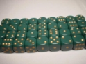 Chessex (25815): D6: 12mm: Opaque: Dusty Green/Copper 