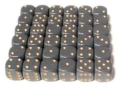 Chessex (25820): D6: 12mm: Opaque: Dark Grey/Copper 