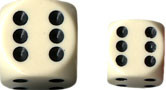 Chessex (25800): D6: 12mm: Opaque: Ivory/Black 