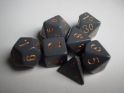 Chessex (25420): Polyhedral 7-Die Set: Opaque: Dark Grey/Copper 