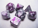 Chessex (26832): D6: 12mm: Gemini: Purple Steel/White 