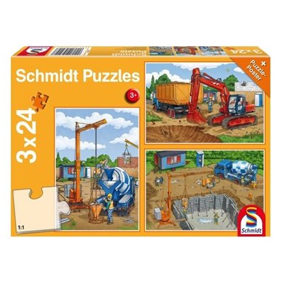 Schmidt Spiele Puzzle: Construction Work Ahead (3x24) 