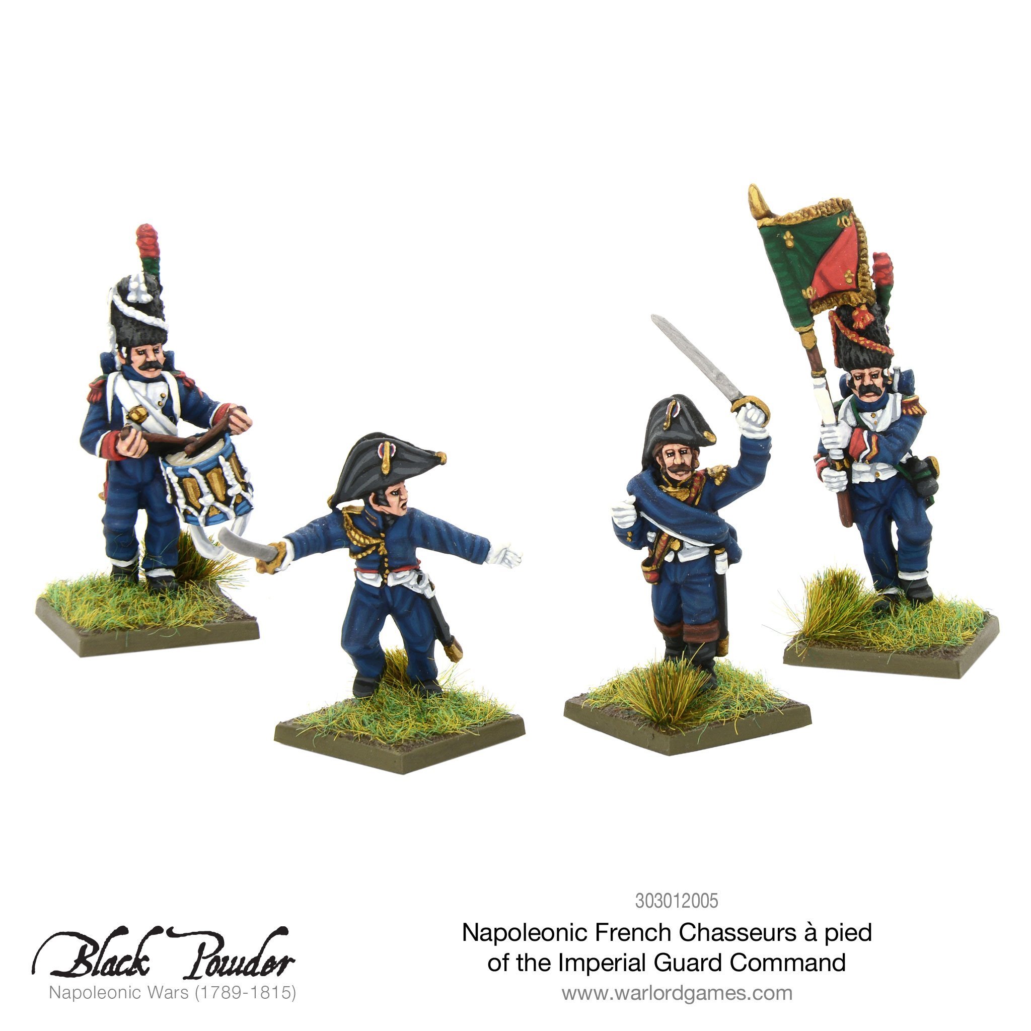 Black Powder Napoleonic Wars: Napoleonic French Chasseurs a Pied of the Imperial Guard command 