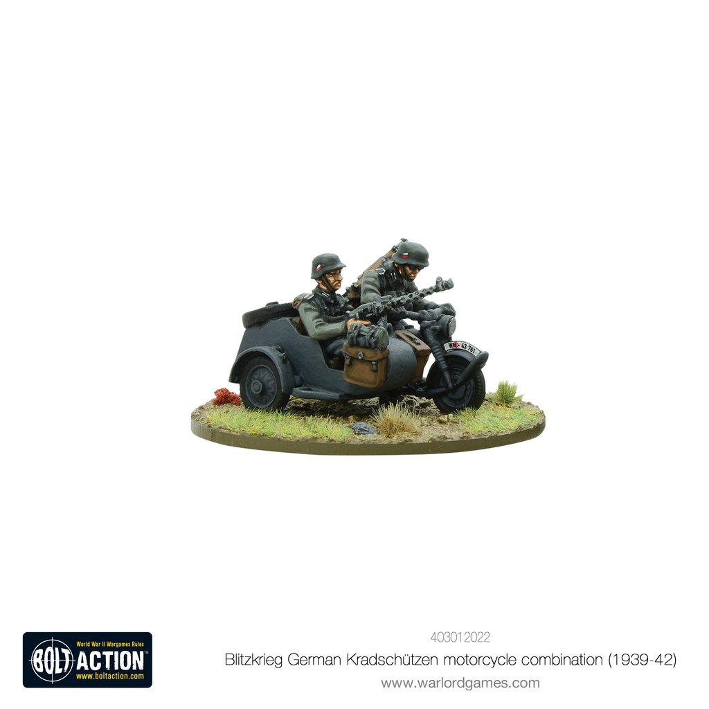 Bolt Action: German: Blitzkrieg German Kradschützen Motorcycle combination (1939-1942) 