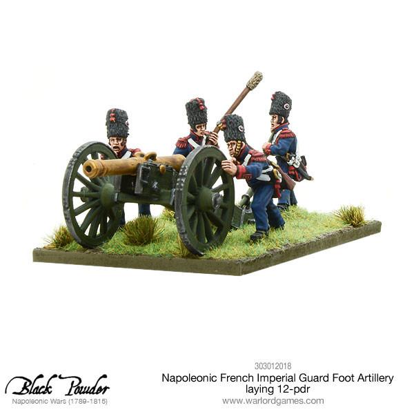 Black Powder Napoleonic Wars: Napoleonic French Imperial Guard Foot Artillery laying 12-pdr 